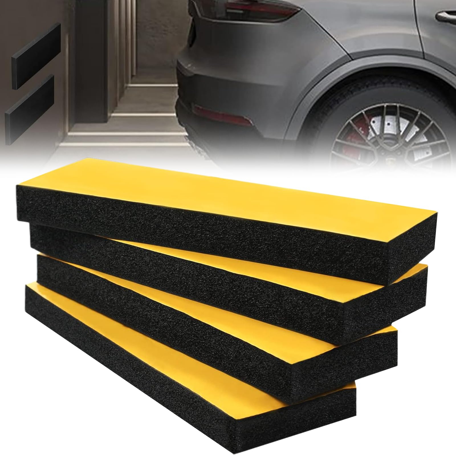 4 Stück Garagen Wandschutz 30x10x3cm Selbstklebender Autotür Wandschutz Kantenschutz Schaumstoff Autotür Schutz Garagenwand Geeignet für Autotüren, Garagenwände und Parkplätze(Schwarz) von tyokas