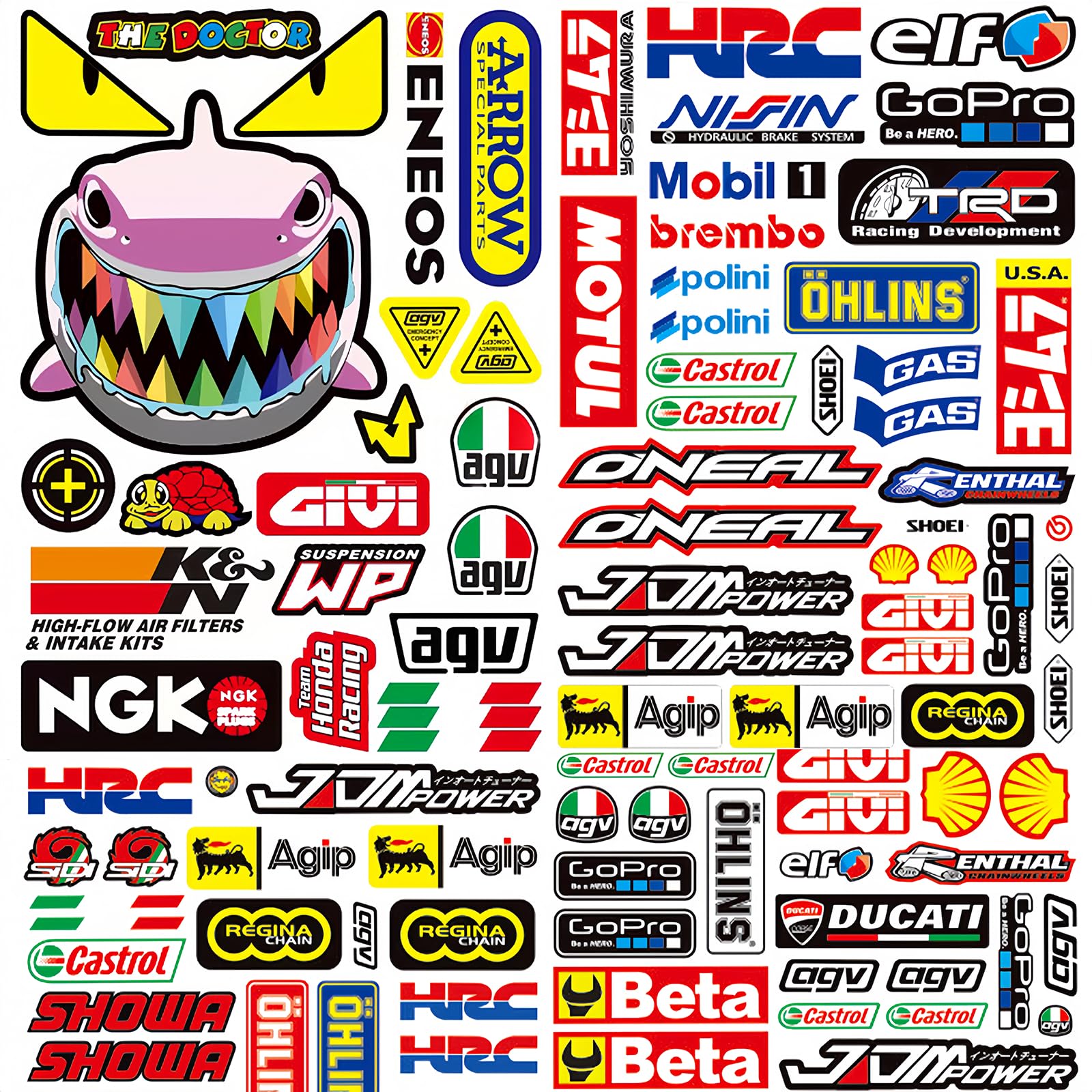 Motorrad Aufkleber Set 3 Bilder Motorrad Tuning Sponsoren Racing Aufkleber Folie Aufkleber Set Wetterfest Stickersracing MTB Aufkleber Sticker für Motorrad Skateboard Rollerhelm und Autos(C) von tyokas