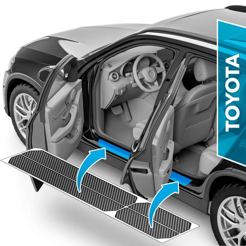 uProtect Auto Einstiegsleisten Schutz für Toyota Corolla 5-Türer 12 (XII) E210 I 2018-2024 - Schutzfolie Autotür Zubehör Zierleisten Lackschutzfolie Carbon Schwarz von uProtect