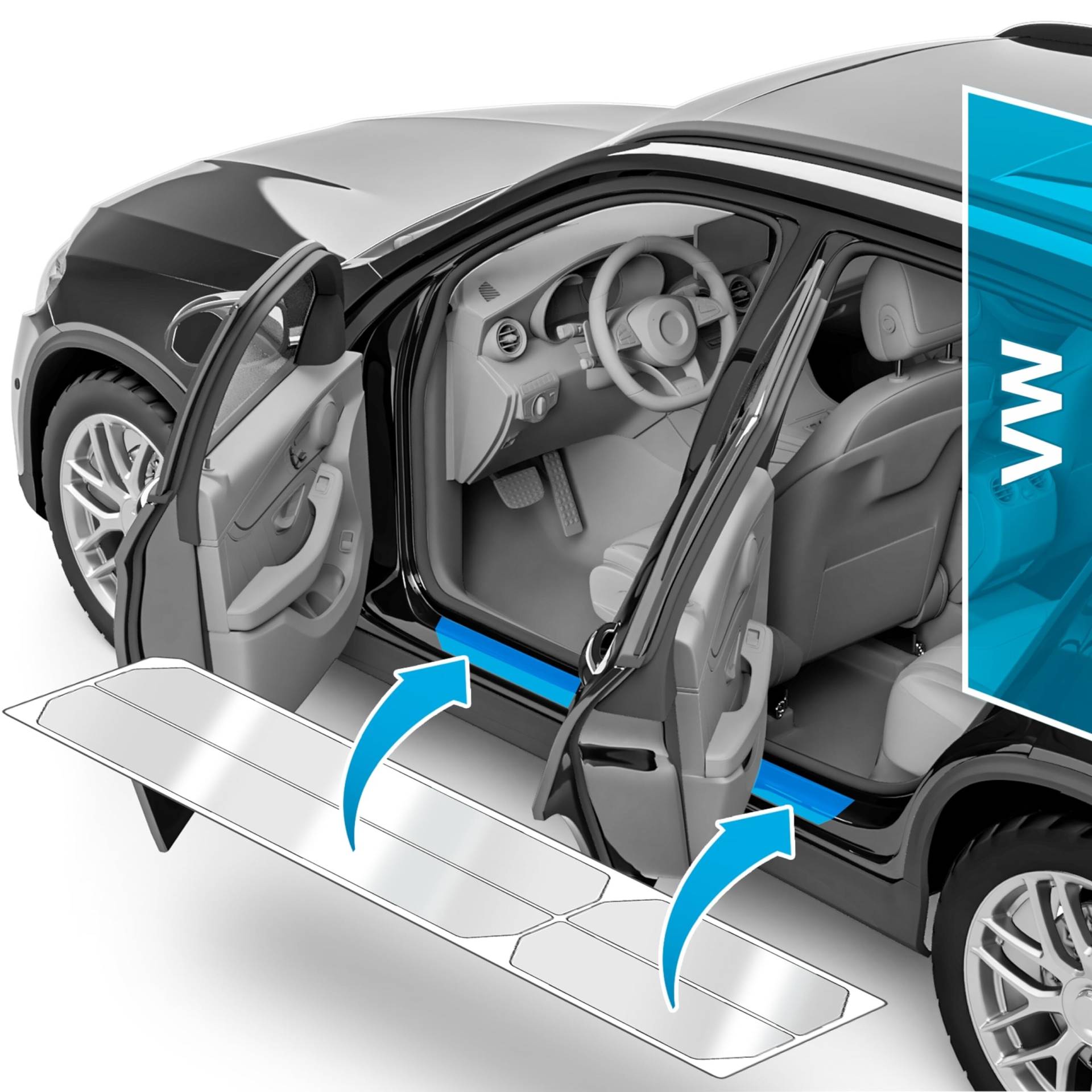 uProtect Auto Einstiegsleisten Schutz für VW ID.5 E39 I 2021-2024 - Schutzfolie Autotür Zubehör Zierleisten Lackschutzfolie Transparent von uProtect