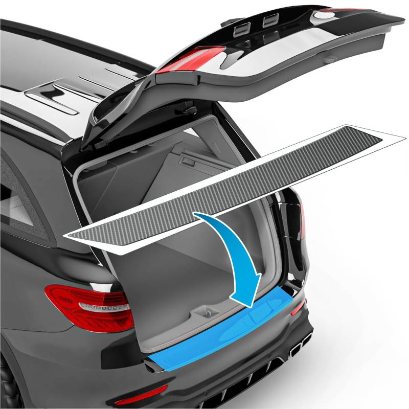 uProtect Auto Ladekantenschutz Folie für BMW 2er Cabrio 1 (I) F23 I 2014-2022 - Stoßstangenschutz, Kratzschutz, Lackschutzfolie - Carbon Optik Selbstklebend von uProtect