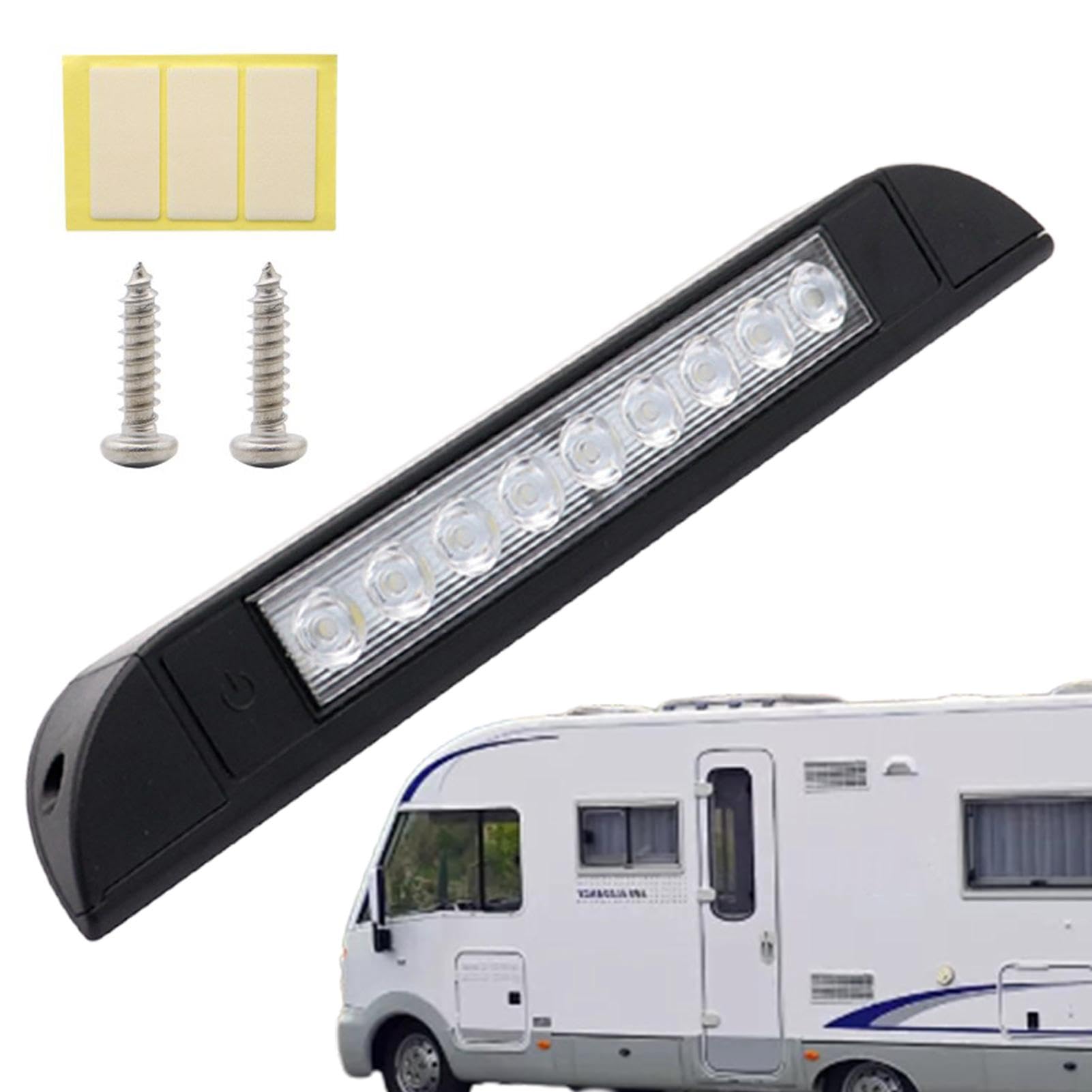 Auto-Innenlichtleiste, LED-Lichtleiste für Yacht - 12V Auto-Modifikation LED-Lichtleiste - Touch Control Light Bar 9 LEDs Fahrzeug-Außenbeleuchtung für LKWs, Anhänger, Wohnwagen von ulapithi