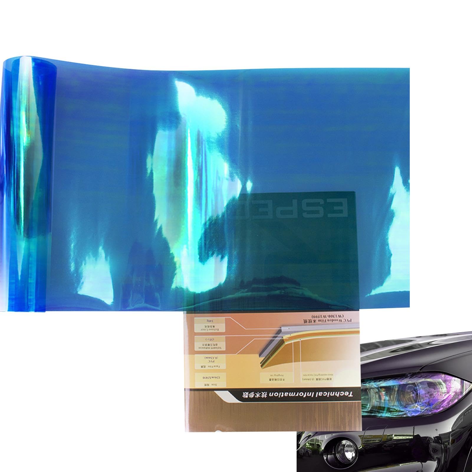 Rücklichttönung, Scheinwerfertönungsfolie,Extrabreite Rücklicht-Tönungsfolienrolle - Tönungsfolie für Autolichter, 11,8 x 70,8 Zoll große Farbfolien für Nebel- und Rücklichter, selbstklebende von ulapithi