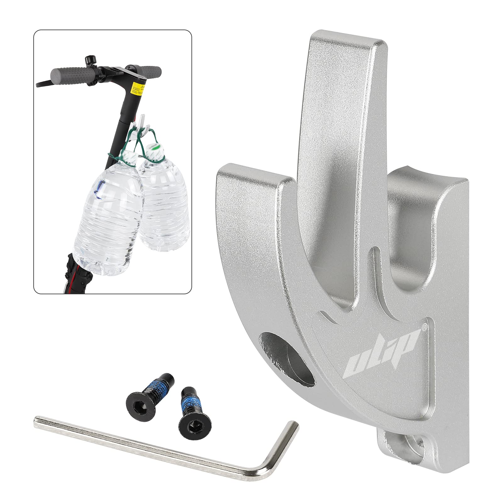 ulip Scooter Double Front Hook Aluminium Aufhänger für Scooter mit M5 Schrauben für Xiaomi M365 Pro MI3 1S Scooter Silber von ulip