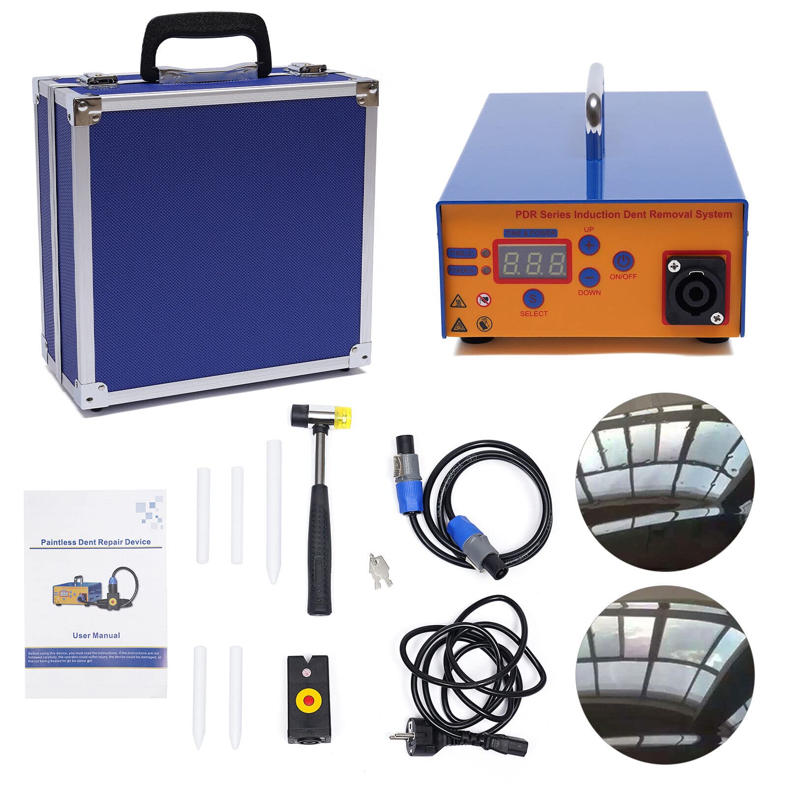 unkonwcy InduktionsheizgeräT Auto Beulen Reparatur Set Ausbeul Werkzeug Box Lackierfreie Elektromagnetische Reparaturwerkzeug Maschine Induction Heater Machine Car Paintless Dent Repair Tool 220V von unkonwcy