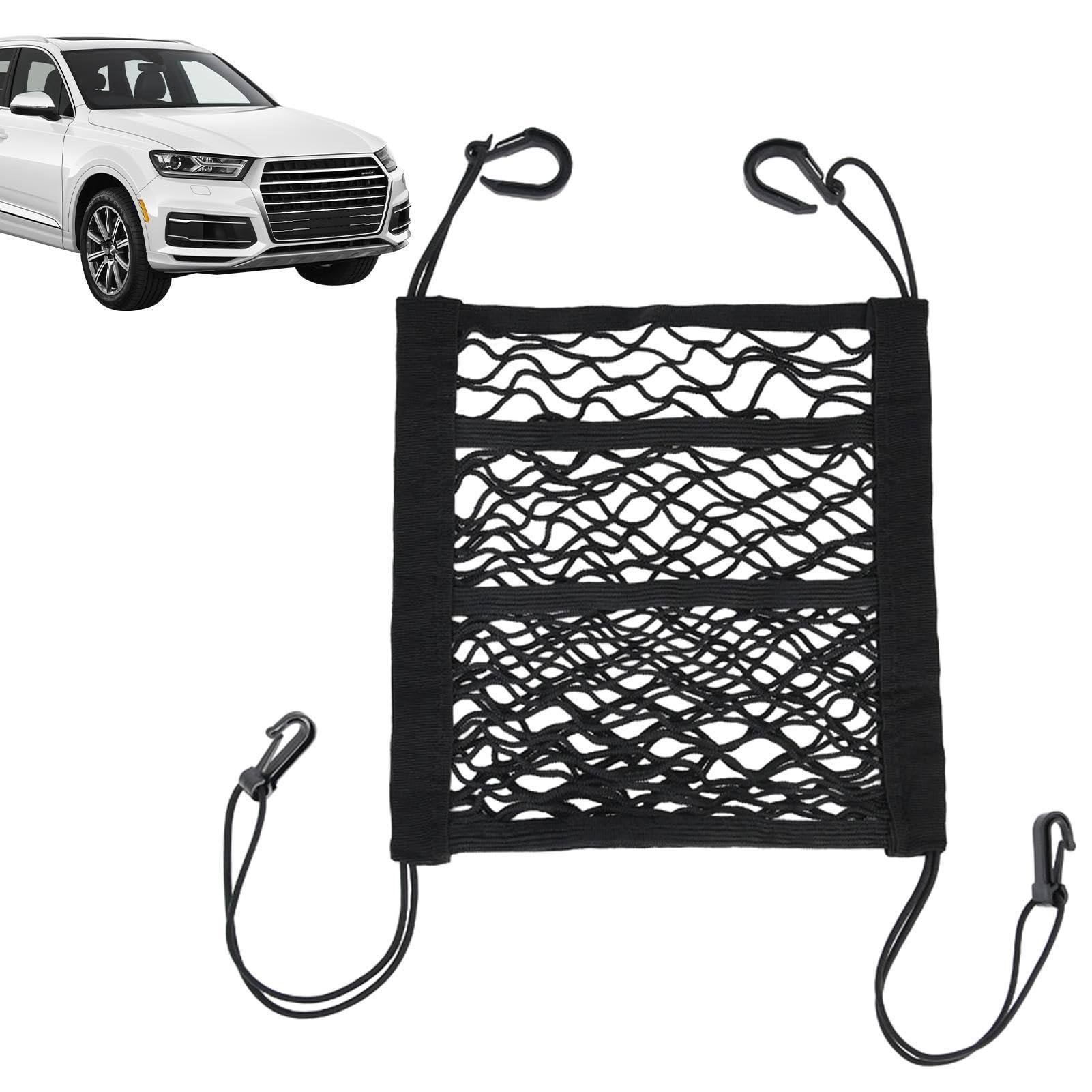 usefulbeauty Auto-Mesh-Organizer - 3-lagiges Beifahrersitznetz, Haustierschutz auf dem Rücksitz, Netztasche für die Rückenlehne,Universelles Beifahrersitznetz, Rücksitz-Haustierbarriere für von usefulbeauty