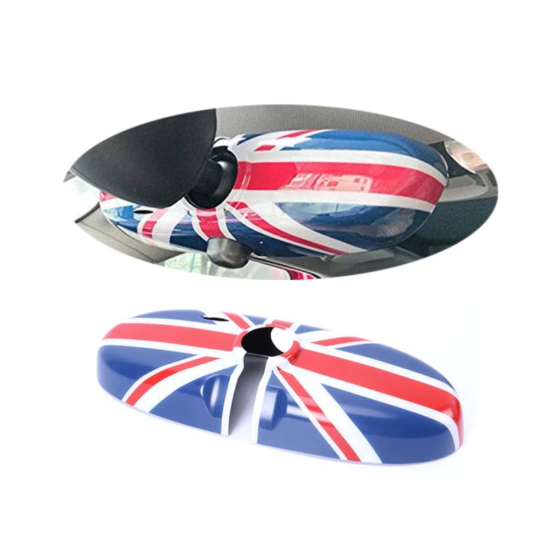 Rückspiegel Abdeckung, Innenspiegel-Abdeckung für MINI Cooper One/S/JCW R-Serie(Union Jack Blau, R50 R52 R53 R55 R56 R57 R58 R59 R60 R61 2005-2016) von uvcany