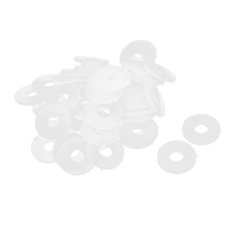 sourcing map 100St Flache Unterlegscheibe Nylon Dichtung 18mm AD 6mm ID 1,5mm Dicke Klar von uxcell