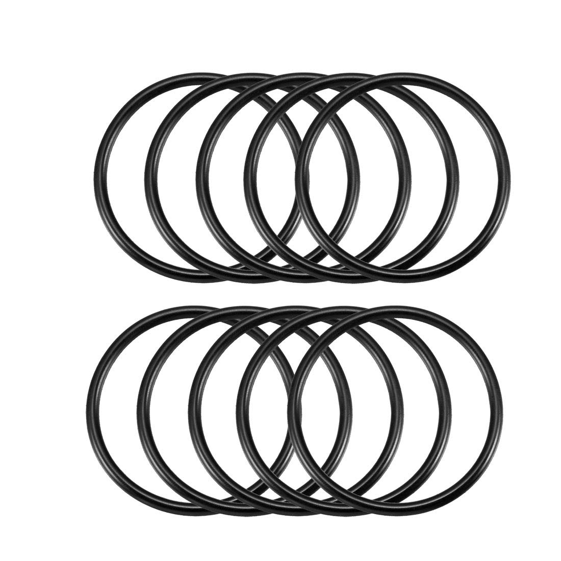 sourcing map 10Stk.Nitrilkautschuk O-Ringe 50 mm AD 44 mm ID 3 mm Breite metrische Dichtung von uxcell