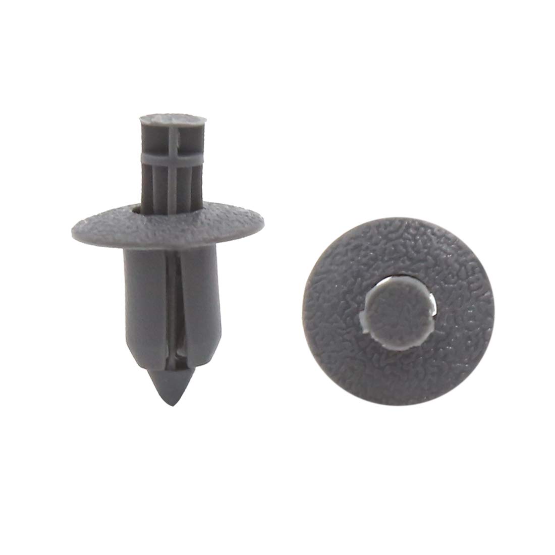 sourcing map 20 Stück 6,5 mm Loch Kunststoff Push-Typ Niet Fastener Tür Stoßstange Pin Clips Grau de von uxcell