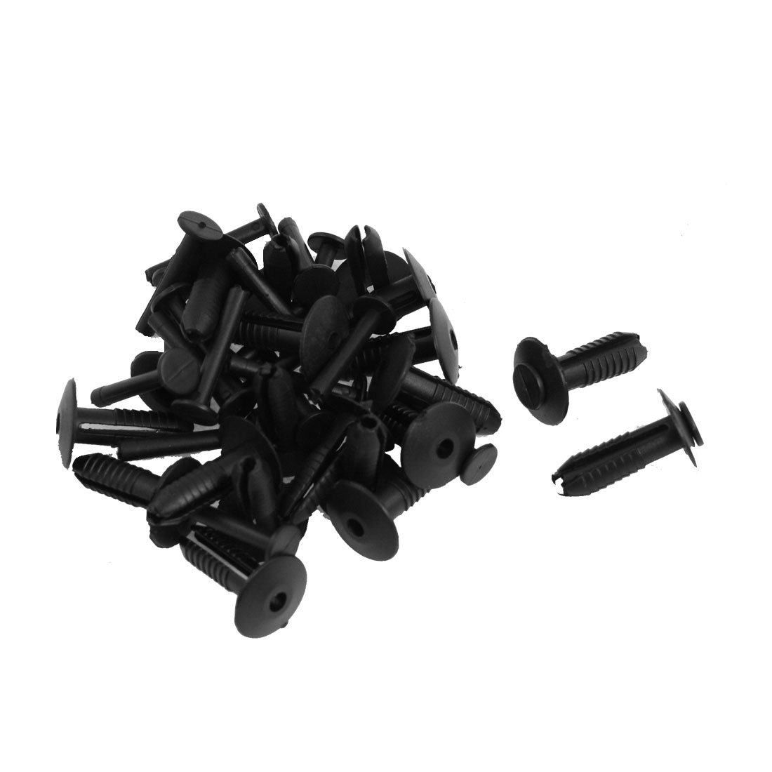 sourcing map 20 Stueck 6mm Durchmesser Blume Nagel Clips Kunststoff Niete Schnalle Fastener Clips - Schwarz DE de von uxcell