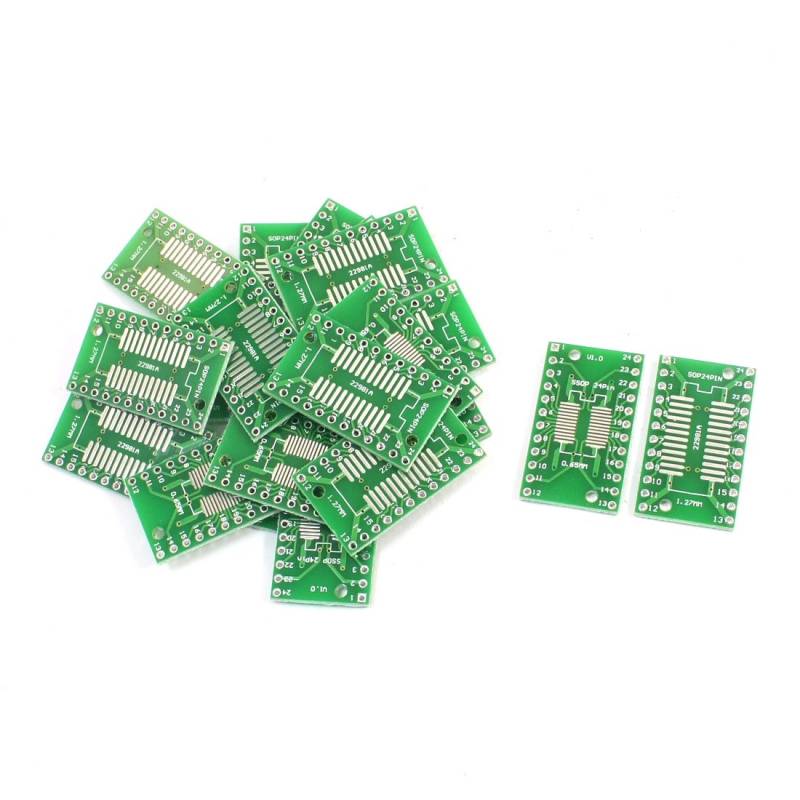 sourcing map 20pcs 0.65mm 1,27 mm bis 2,54 mm SSOP24 TSSOP24 DIP24 Surface Mounted Devices IC PCB Adapter Sockel DE de von uxcell