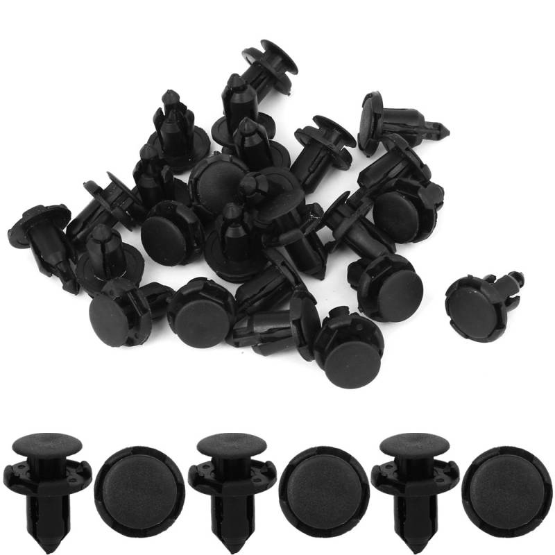 uxcell 25 STK Nylon Nieten Trimmen Tür Stoßstange-Clip Schwarz 9mm DE de von uxcell