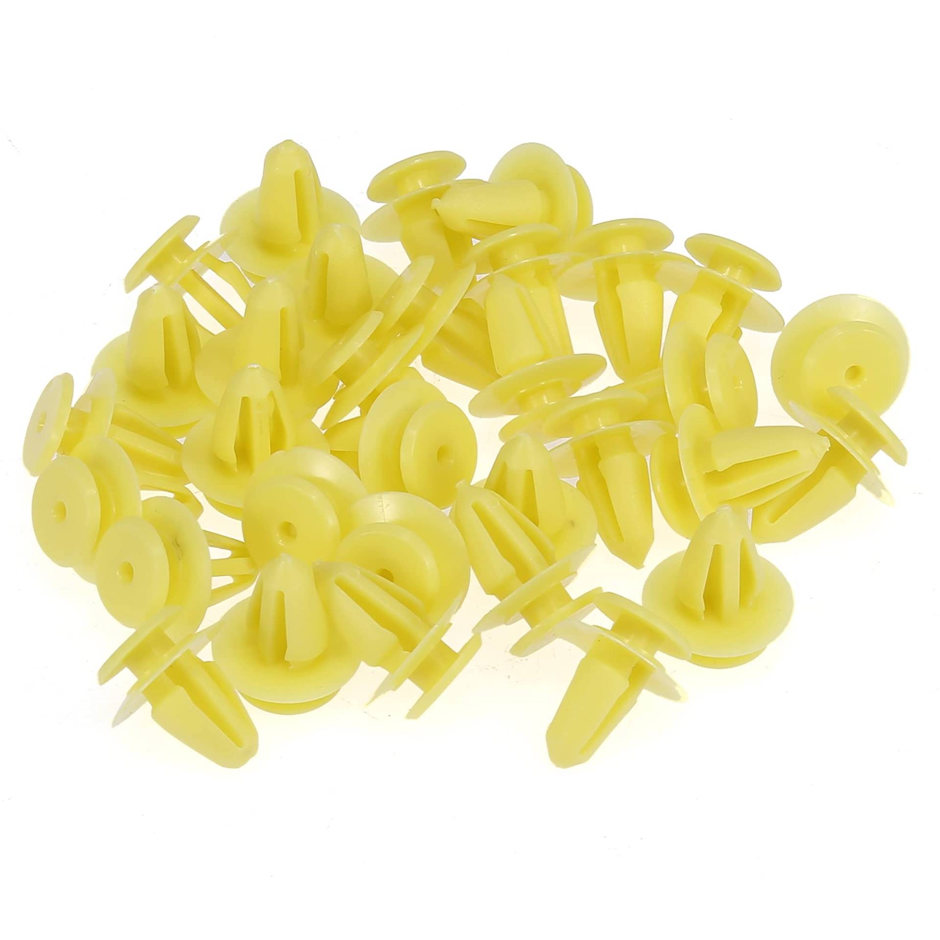 sourcing map 30 Stück 17mmx 10mm Gelb Plastik Nieten Trim Verkleidung Befestigung Clips de von uxcell