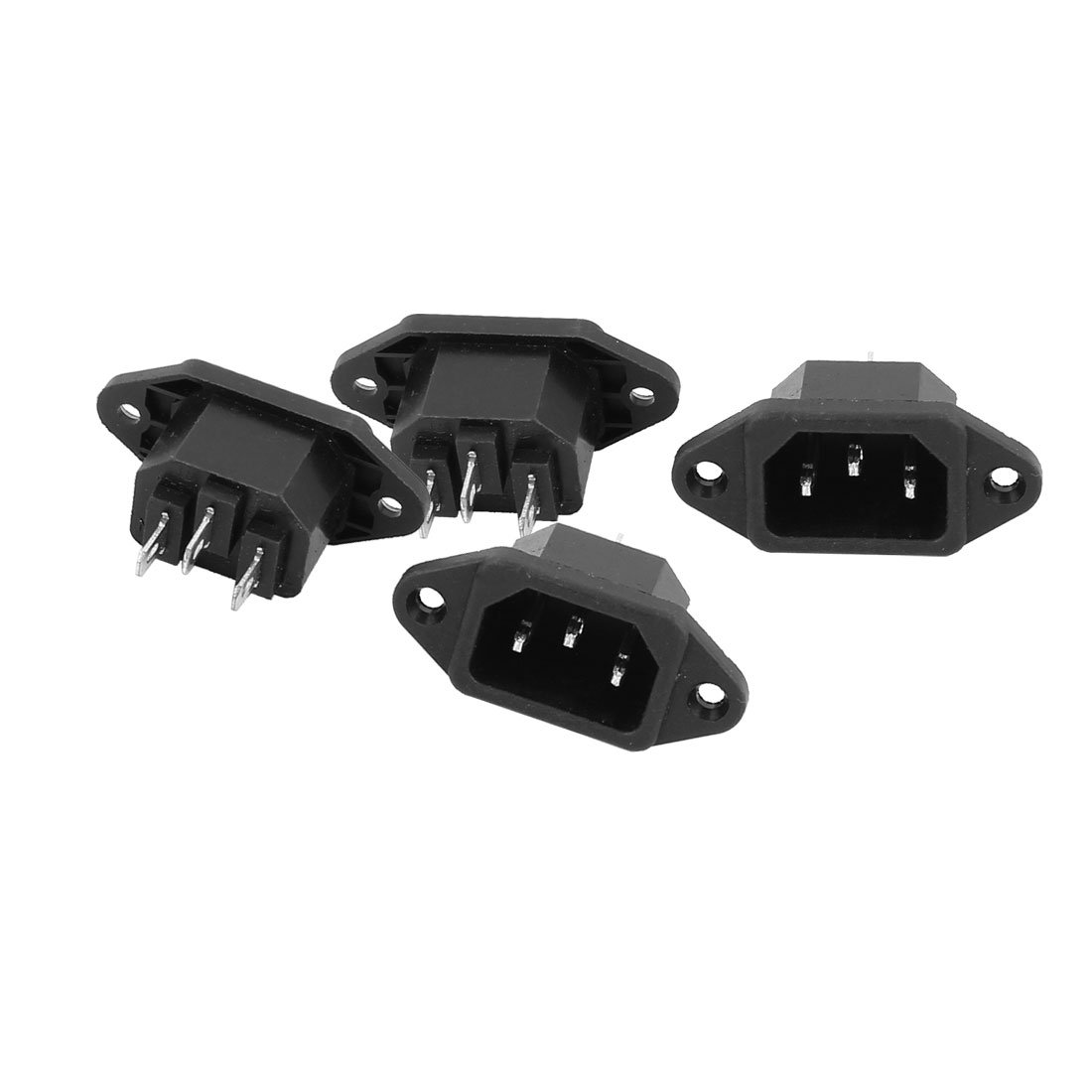 sourcing map 4PCS AC 250V 10A IEC 320C14Panel Mount Plug Adapter Power Anschluss Sockel de von uxcell