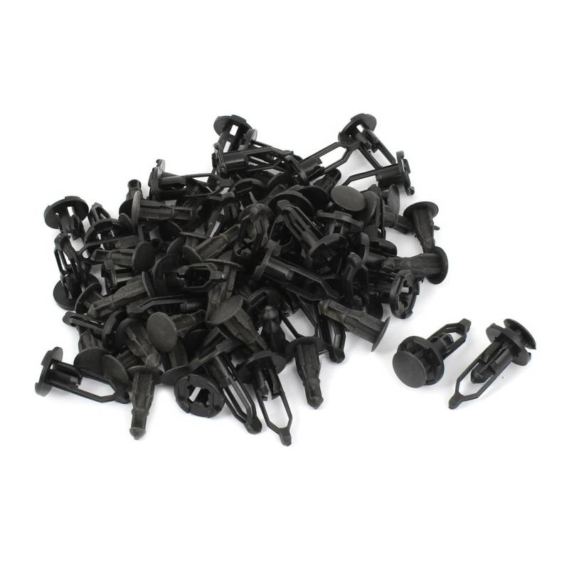 sourcing map 50 STK Schwarz Plastik Druck Befestigung Clips Schrauben Nieten 9mm Loch DE de von uxcell