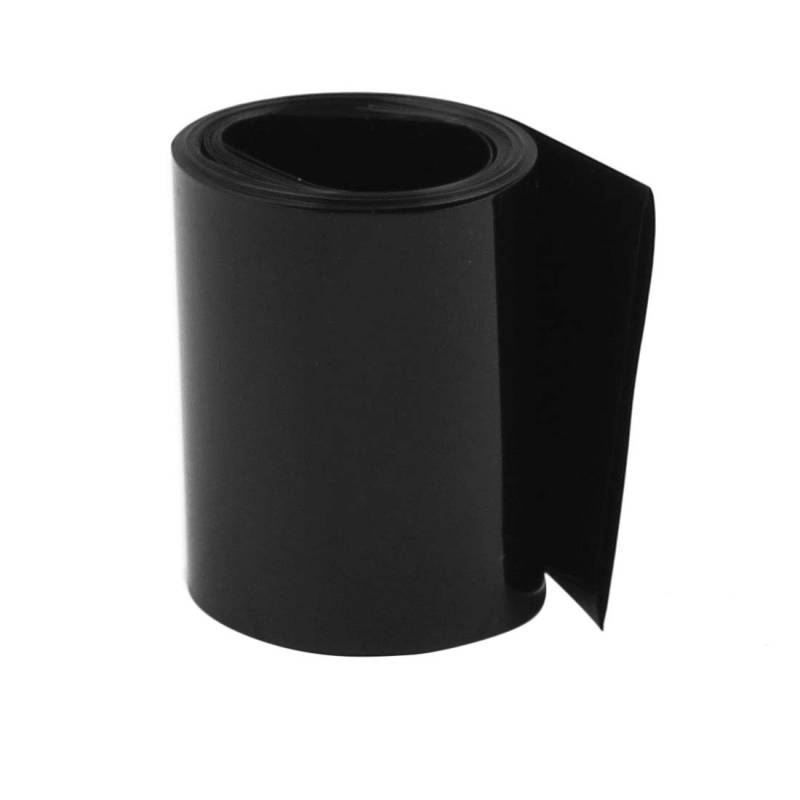 sourcing map 50 mm Flachbreite 2 m Länge PVC Schrumpfschlauch Schwarz für 18650 Batterien von uxcell