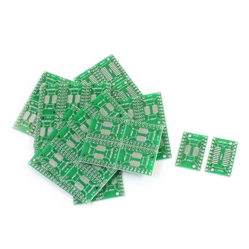 sourcing map 50Pcs SOP20 SSOP20 TSSOP20 0.65mm 1.27mm zu DIP20 2.54mm PCB Adapter Konverter DE de von uxcell