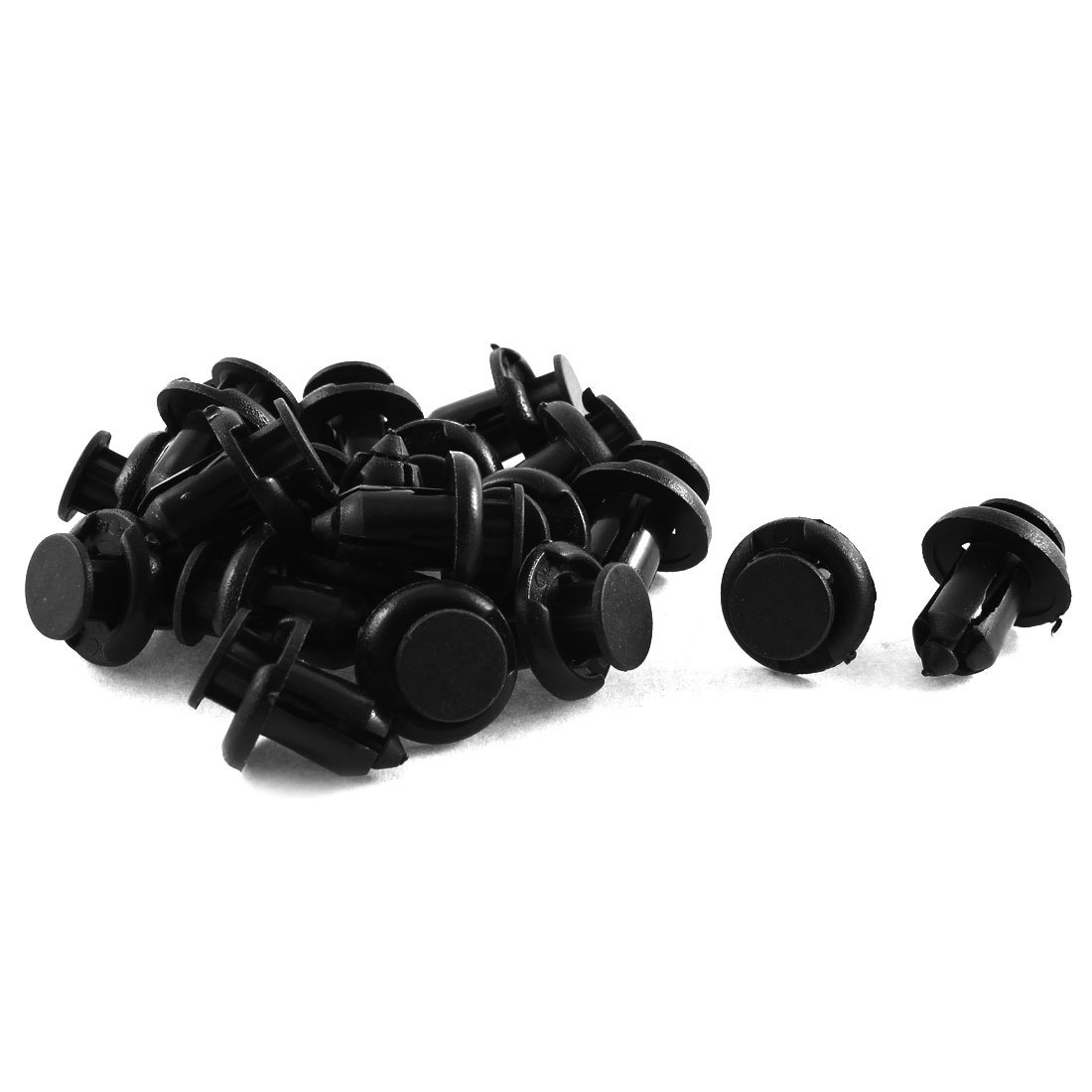 sourcing map Befestigung Clips Plastik Nieten 10mm x 17mm x 20mm Schwarz 20 Stück von uxcell