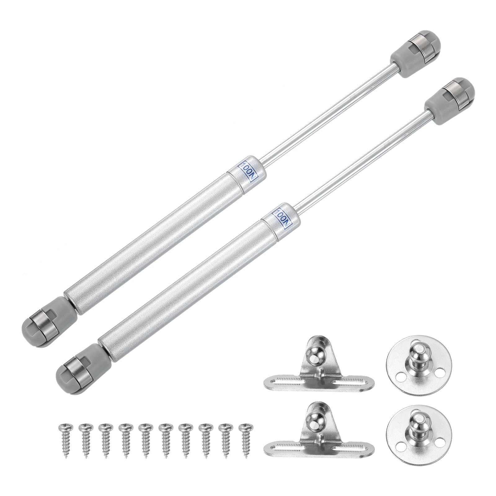 uxcell 25.4 cm 100N/10.2 kg Gas Shock Strut Lift Support Gasfeder für RV, Bettboden, Lukentür, TV-Schrank, Kastendeckel (Silber, 10 Stück) von uxcell