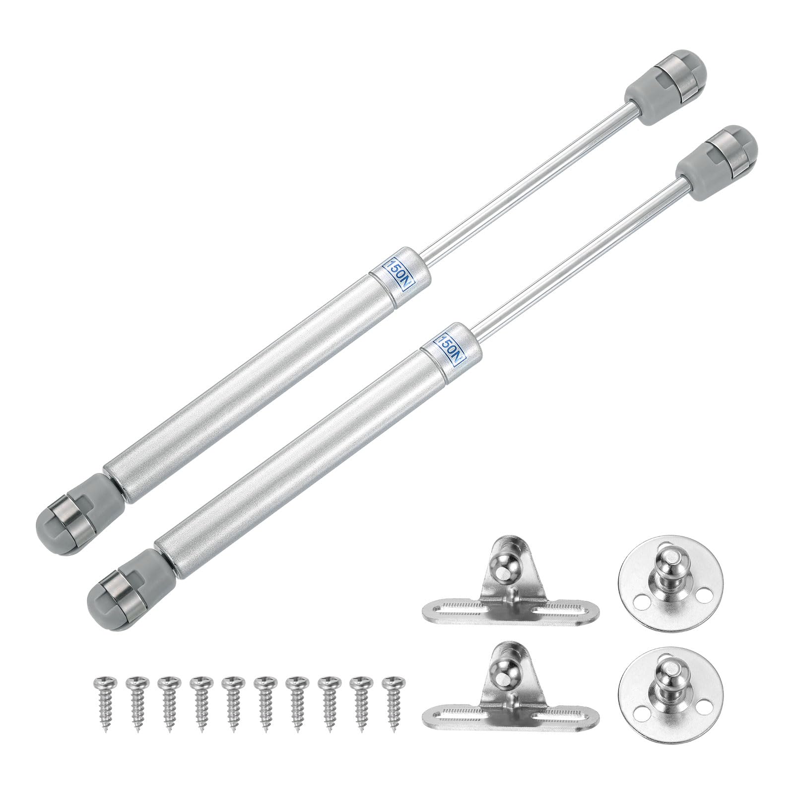 uxcell 25.4 cm 150N/15.0 kg Gas Shock Strut Lift Support Gasfeder für RV, Bettboden, Lukentür, TV-Schrank, Kastendeckel (Silber, 2 Stück) von uxcell