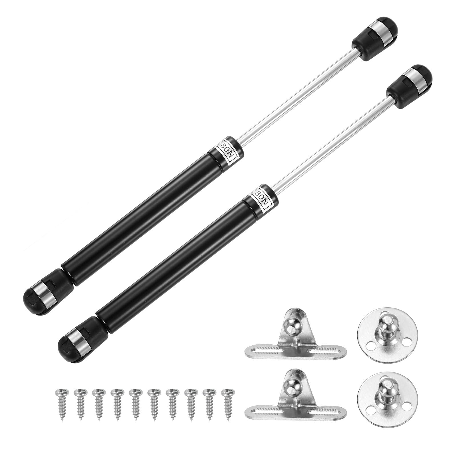 uxcell 25.4 cm 80N/8.2 kg Gas Shock Strut Lift Support Gasfeder für Wohnmobil Bettboden Luke Tür TV Schrank Box Deckel (Schwarz, 4 Stück) von uxcell