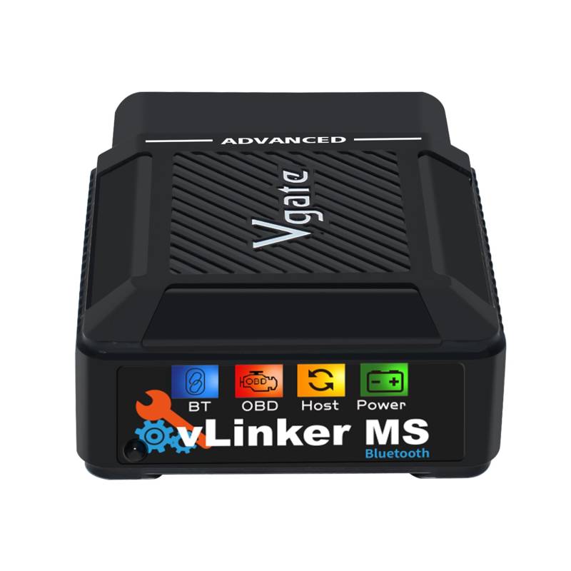 vLinker MS Bluetooth Adapter OBD2 Diagnosegerät Scanner Auto OBD Code Reader ELM327 Dongle für iOS & Android Windows von vLinker