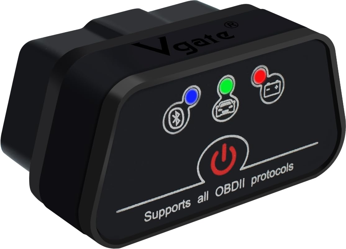 vLinker iCar2 OBD2 Bluetooth Adapter Diagnose-Scanner für iOS & Android: Auto-Connect, Fehlercode löschen, Live-Daten, Diagnosewerkzeug zurücksetzen (Schwarz) von vLinker
