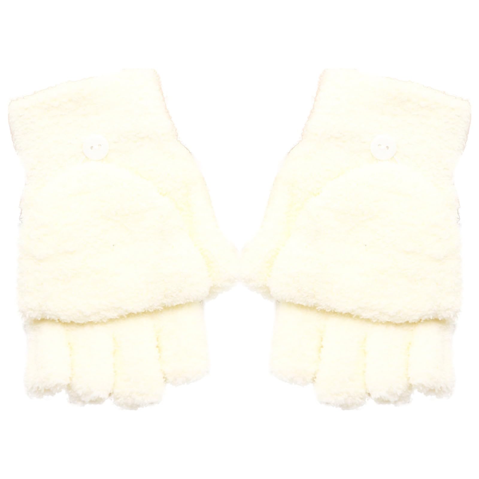 vejtmcc Besufy Damen Winterwärmer Handschuhe Korallenfleece Hand Handgelenk Fingerloser Fäustling Handschuhe & Fäustlinge Für Herren (White, One Size) von vejtmcc