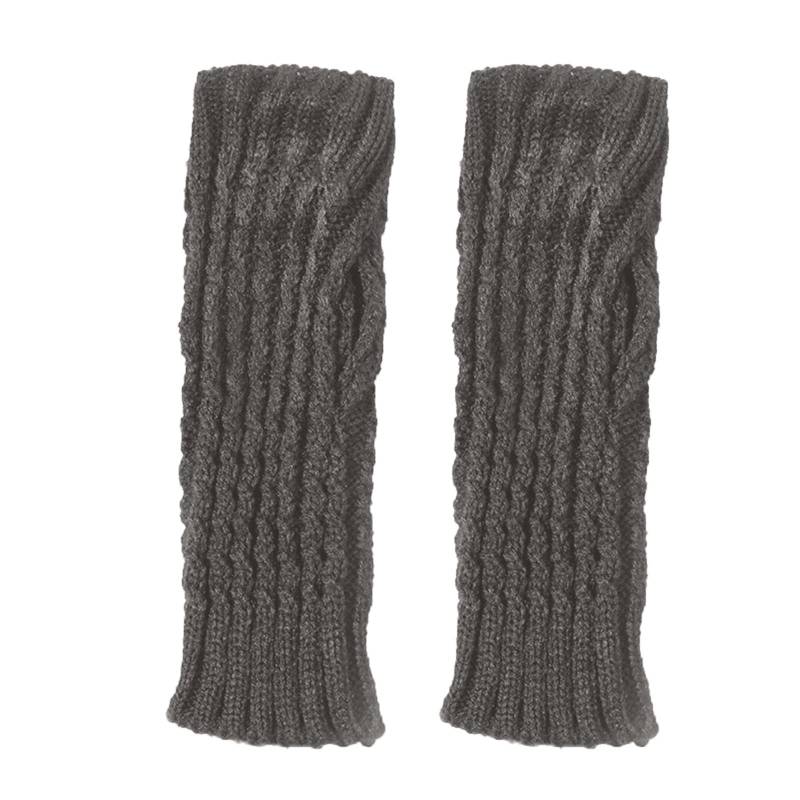 vejtmcc Einfarbige Strickwolle für Damen, halbe Finger, lange Handschuhe, und Winter, warme Tau-Finger-Blumen-Hülse für Damen, kurze Arm-Hülse Stoffhandschuhe Schwarz (C, One Size) von vejtmcc