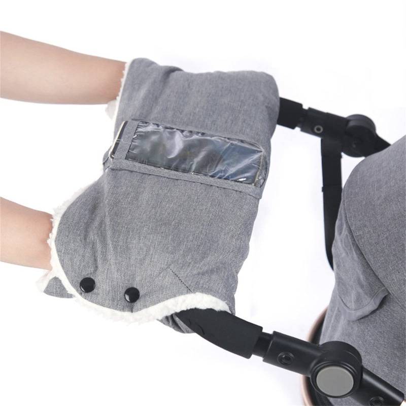 vejtmcc Kinderwagen Handwärmer Kinderwagen Handschuhe Hand Kinderwagen mit Handytasche für Kinderwagen Buggys Fahrradanhänger Halloween Braut Kostüm (Grey, One Size) von vejtmcc