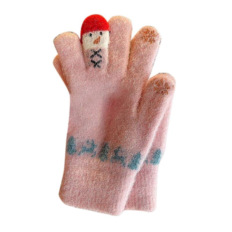 vejtmcc Knitted Cold Proof Plush Thickened Christmas Gloves E Girl Schmuck Set (Pink, A) von vejtmcc