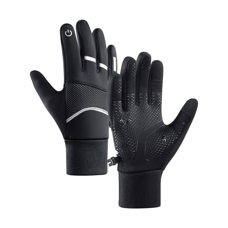 vejtmcc Motorradhandschuhe, Touchscreen-Fahrradhandschuhe, warme Winter-Thermohandschuhe, Mountainbike-Anti-Rutsch-Handschuhe, atmungsaktiv, leicht, Dirt-Street-Handschuh, rutschfest (Black, M) von vejtmcc