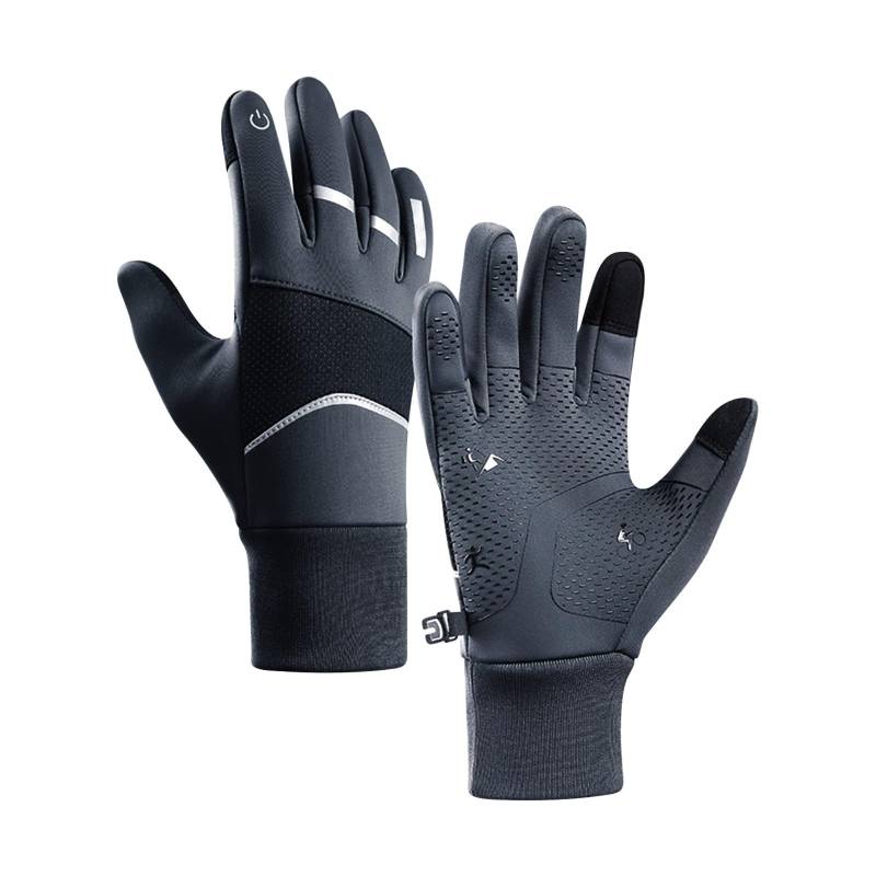 vejtmcc Motorradhandschuhe, Touchscreen-Fahrradhandschuhe, warme Winter-Thermohandschuhe, Mountainbike-Anti-Rutsch-Handschuhe, atmungsaktiv, leicht, Dirt-Street-Handschuh, rutschfest (Grey, L) von vejtmcc