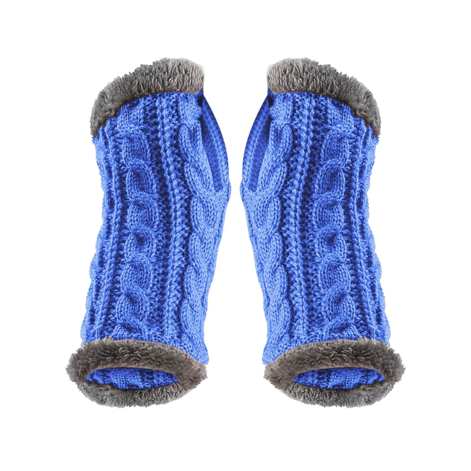 vejtmcc Verdickte Plüschhandschuhe und Winter warme Figurärmel gestrickte Wollhandschuhe Handschuhe Damen Sehr Warm (Light Blue, One Size) von vejtmcc