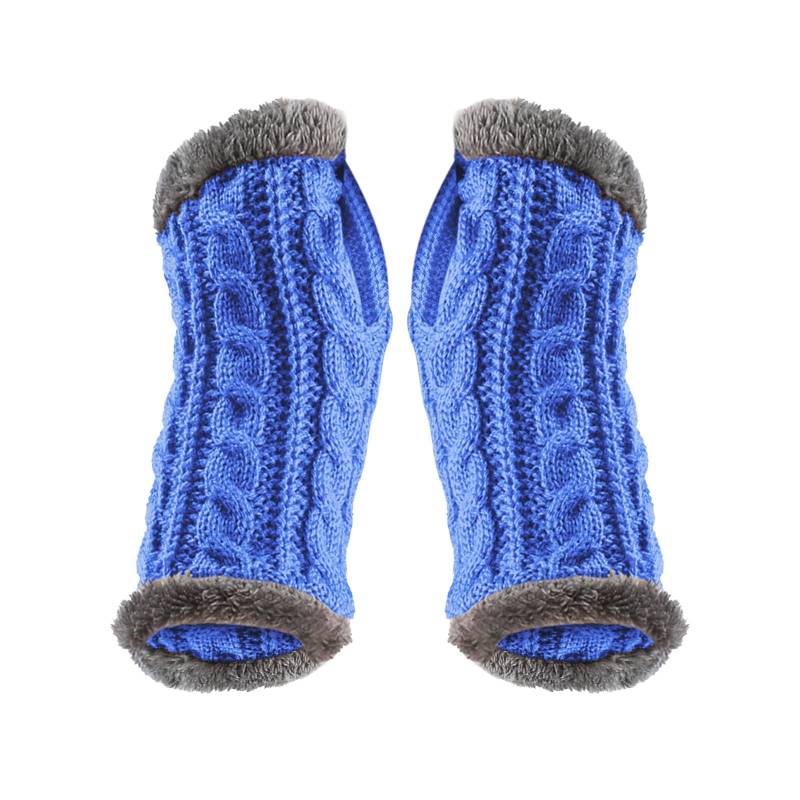 vejtmcc Verdickte Plüschhandschuhe und Winter warme Figurärmel gestrickte Wollhandschuhe Handschuhe Damen Sehr Warm (Light Blue, One Size) von vejtmcc