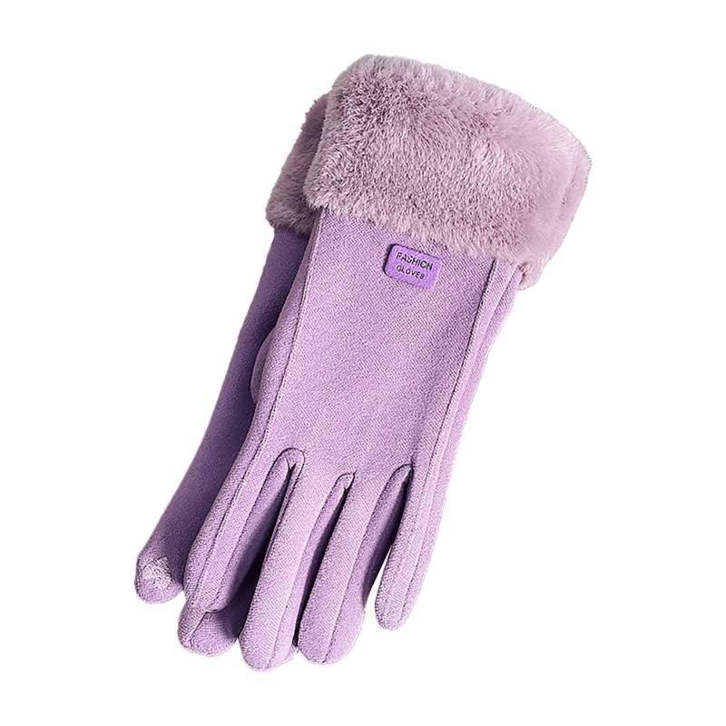 vejtmcc Warme Winter-Fahrradhandschuhe für Damen, samtverdickt, kalt und winddicht Sexspielzeug Für Damen Extrem Set (Purple, One Size) von vejtmcc