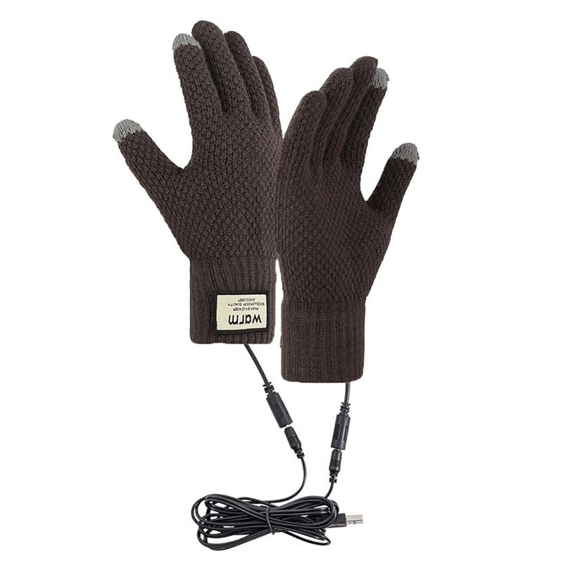 vejtmcc Winter USB Heated Warm Gloves Heated Hand Warm Hiking Driving Running Cycling Schwarze Handschuhe Winter (Grey, One Size) von vejtmcc