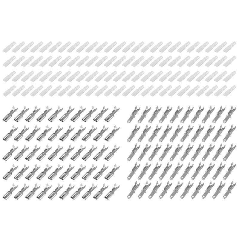 veorly 200 StüCke Flach Stecker Crimp AnschlüSse mit Elektrischer Isolier HüLse, Kabel Wickel Anschluss, 2,8 Mm von veorly