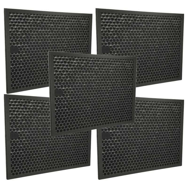 vhbw 5x Aktivkohlefilter ersetzt Philips FY3432/10 für Luftreiniger - Luftfilter schwarz von vhbw