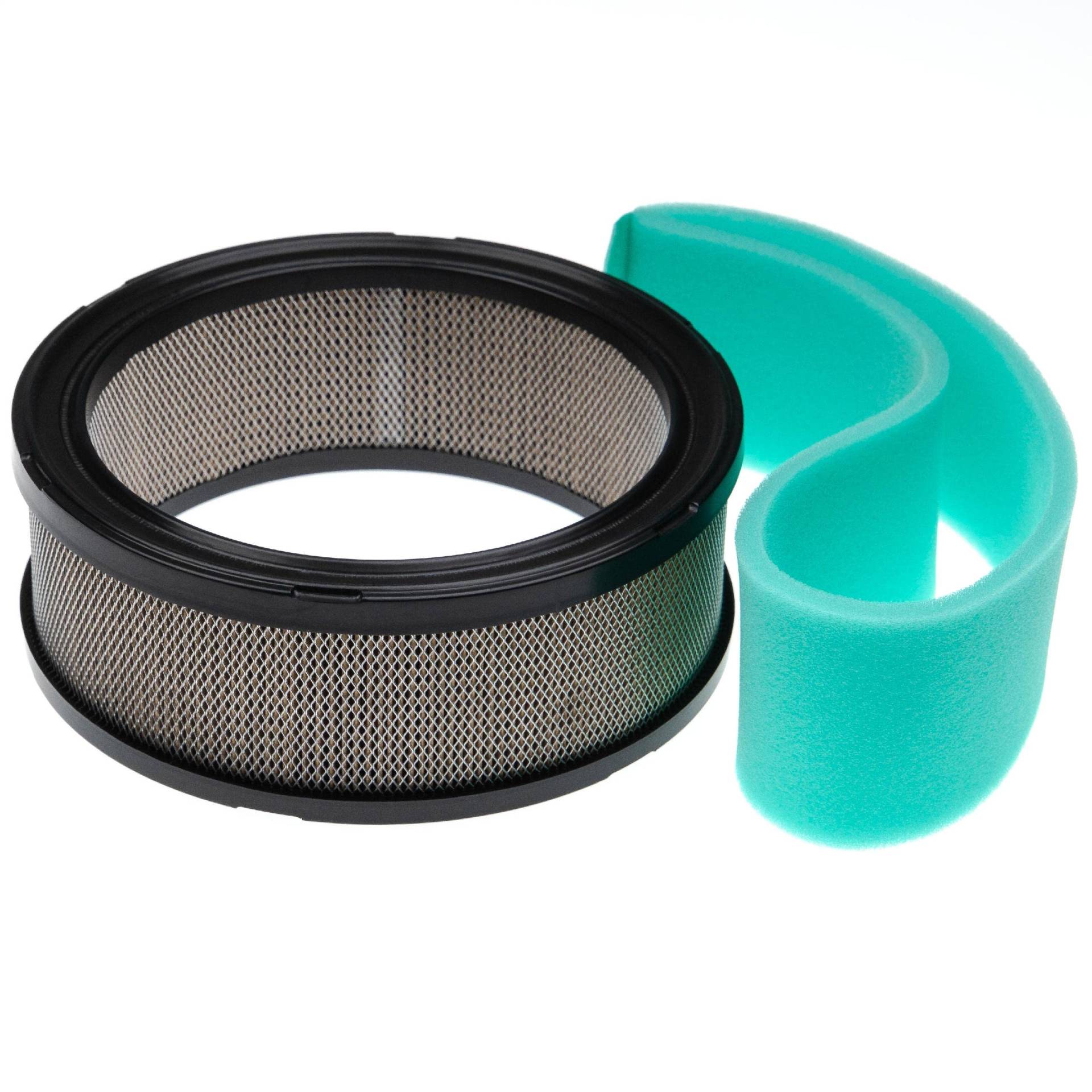 vhbw Ersatzfilter Set (1x Vorfilter, 1x Luftfilter) Ersatz für John Deere M47494 für Rasenmäher, Schwarz, Silber von vhbw