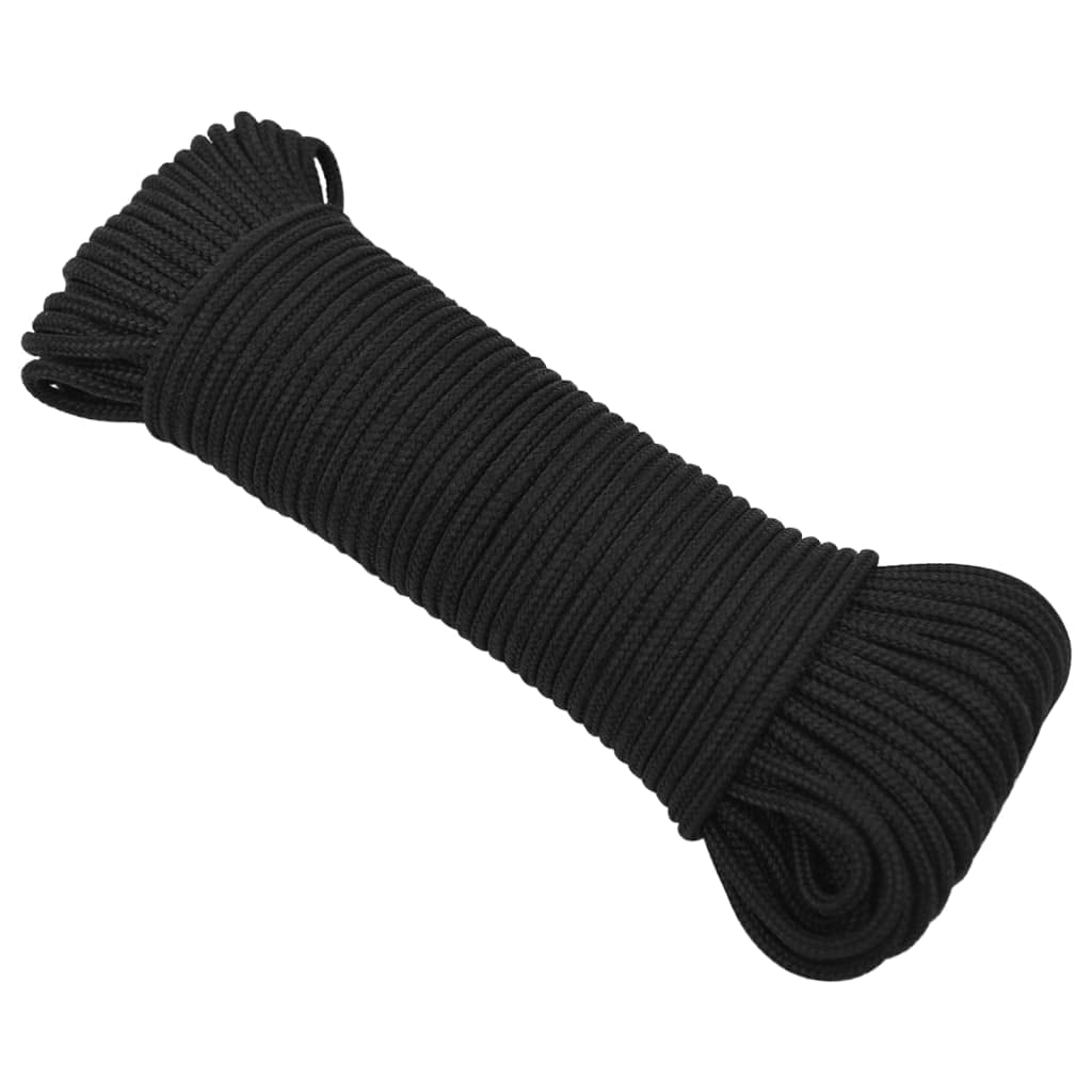 Bussandri Exclusive - Bootsseil Schwarz 5 mm 25 m Polypropylen von vidaXL