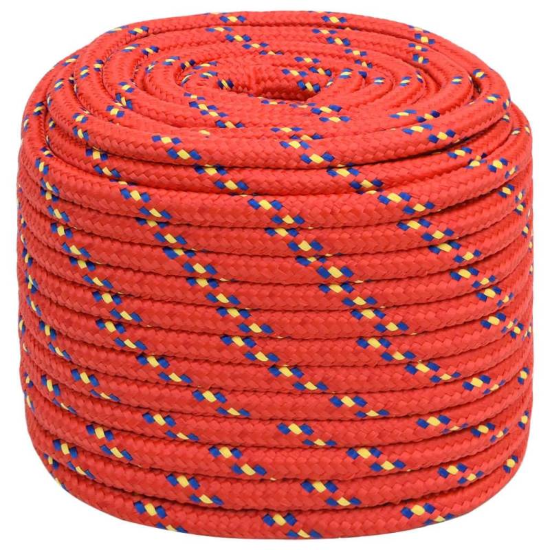 vidaXL Bootsseil Ankerleine Festmacher Tauwerk PP Leine Seil Tau Polypropylenseil Geflochten Flechtleine Rot 18mm 25m Polypropylen von vidaXL