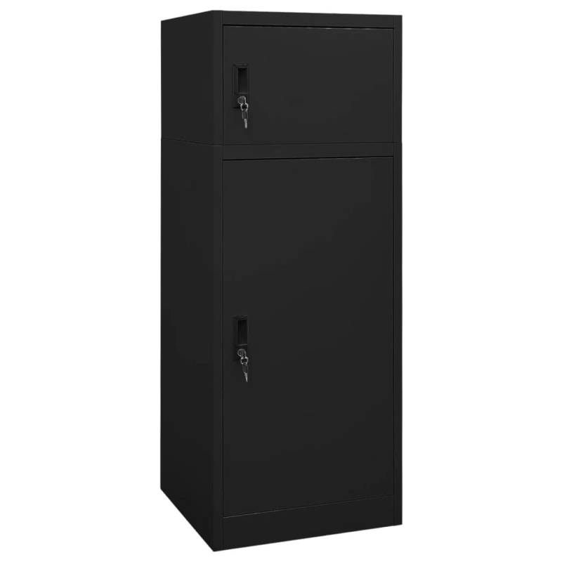 vidaXL Sattelschrank Schwarz 53x53x140 cm Stahl von vidaXL