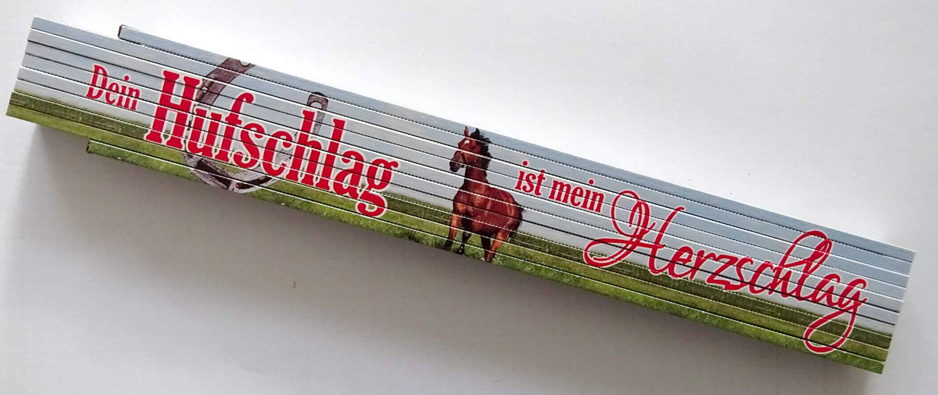 Zollstock Gliederstab Meterstab 2m Dein Hufschlag ist mein Herzschlag Pferd reiten Glück von vielesguenstig-2013