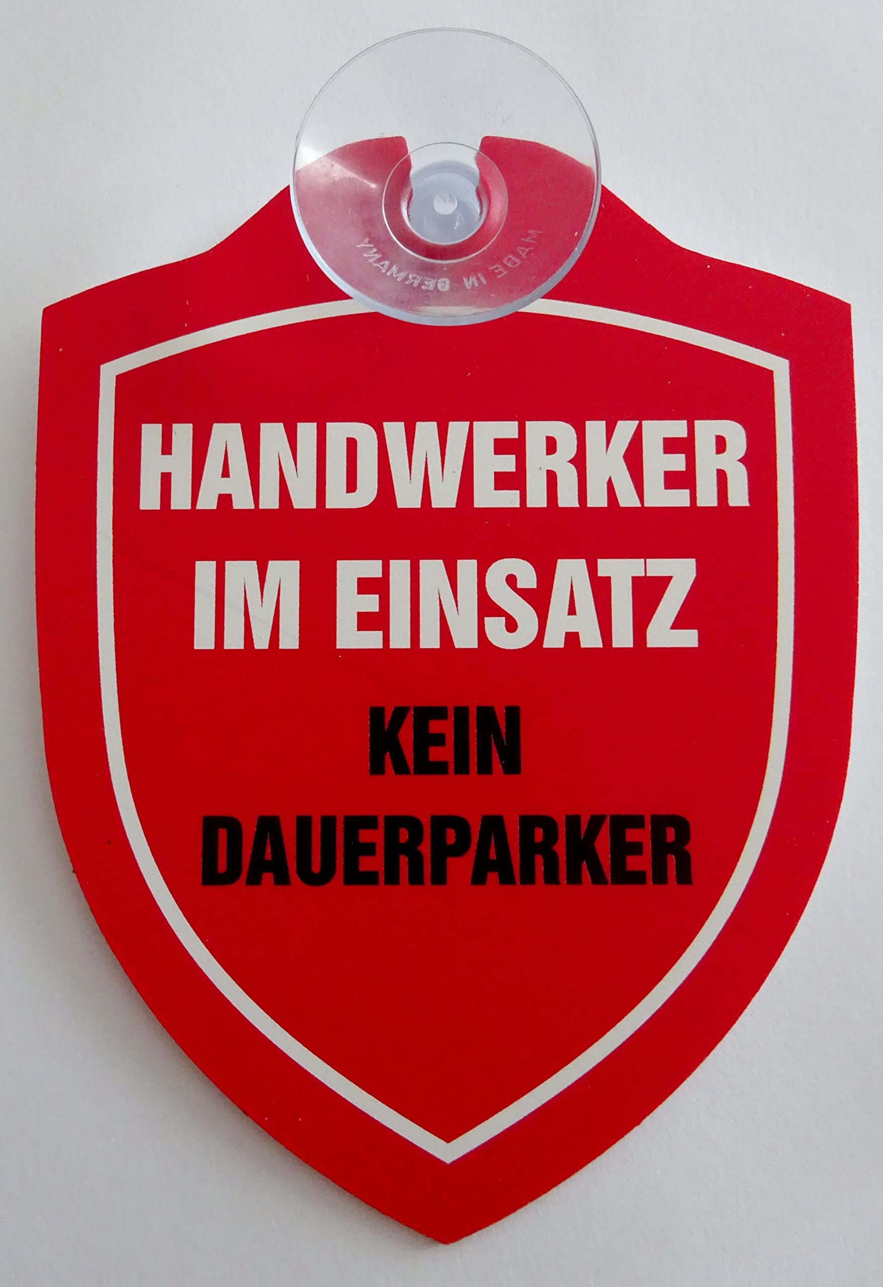 vielesguenstig by Robby Wanka Schild mit Saugnapf Bauleitung Handwerker im Einsatz kein Dauerparker Parkplatz Auto Windschutzscheibe von vielesguenstig by Robby Wanka