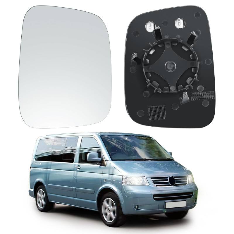 VIRIECH Spiegelglas Ersatz für VW Transporter T5 2003-2009 & Caddy 2004-2015, Außenspiegel Glas asphärisch, Umkehrlinse Rückfahrglas Spiegel (Lechts) von viriech