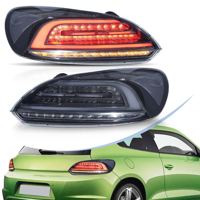 vland carlamp Rückleuchten Kompatibel für 2009 2010 2011 2012 2013 2014 VW Scirocco 1.4/2.0/R Rückleuchten,Leicht Geräuchert VW Scirocco Rückleuchten von vland carlamp