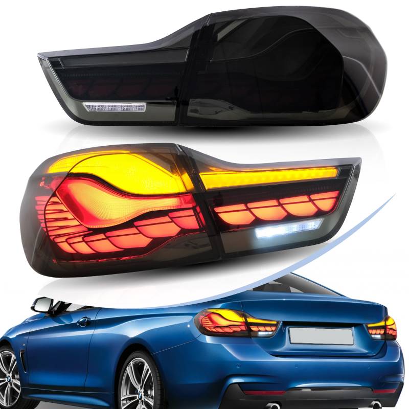 vland carlamp Rückleuchten für 2014 2015 2016 2017 2018 2019 2020 BMW 4er F32 F33 F36,2014-2020 BMW M4 F82 F83 Rückleuchten,Plug and Play,Geräuchertes BMW 4er M4 Rücklicht von vland carlamp