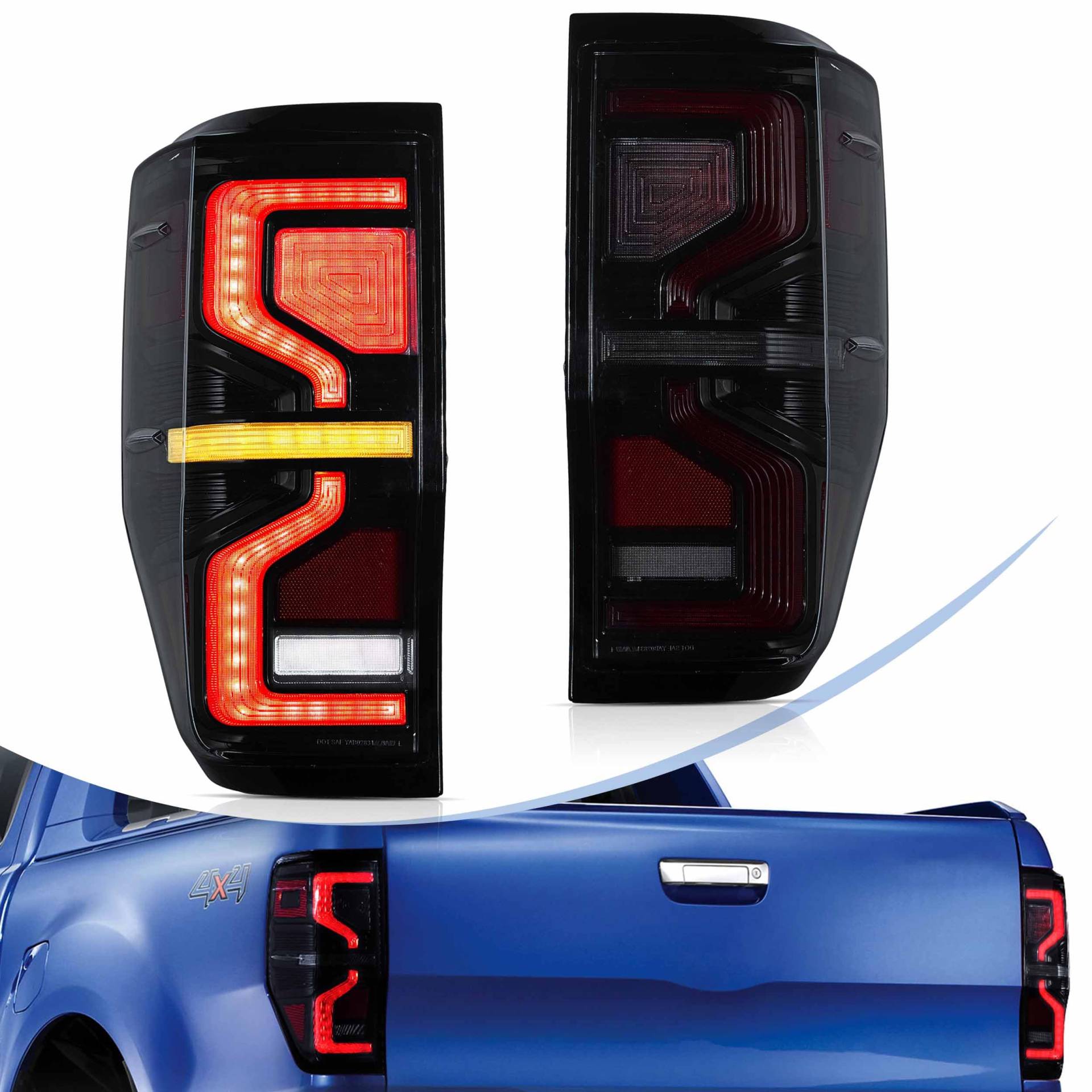 vland carlamp Rückleuchten für Ford Ranger T6 2012 2013 2014 2015 2016 2017 2018 geräucherte Rücklicht, Plug-and-Play von vland carlamp